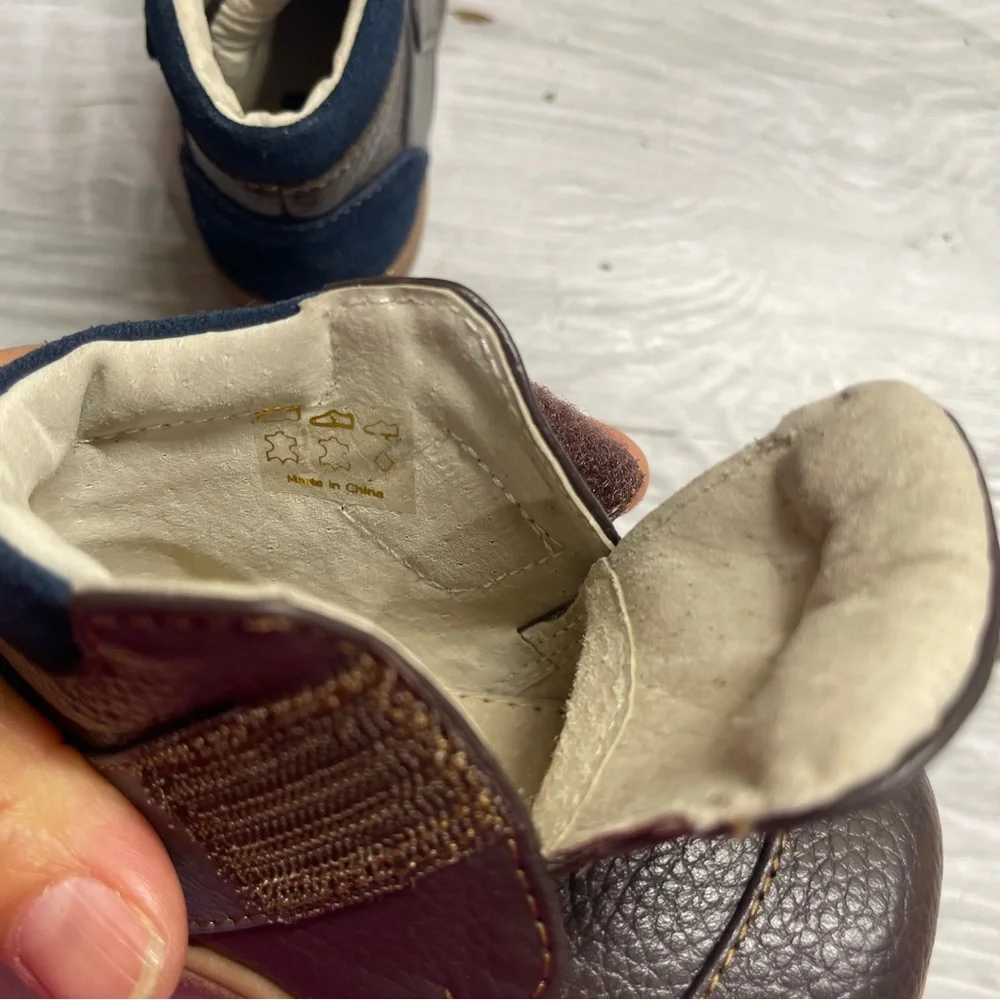 See Kai Run Sawyer Chukka Boots Brown Leather Baby Infant Toddler Boys size 3